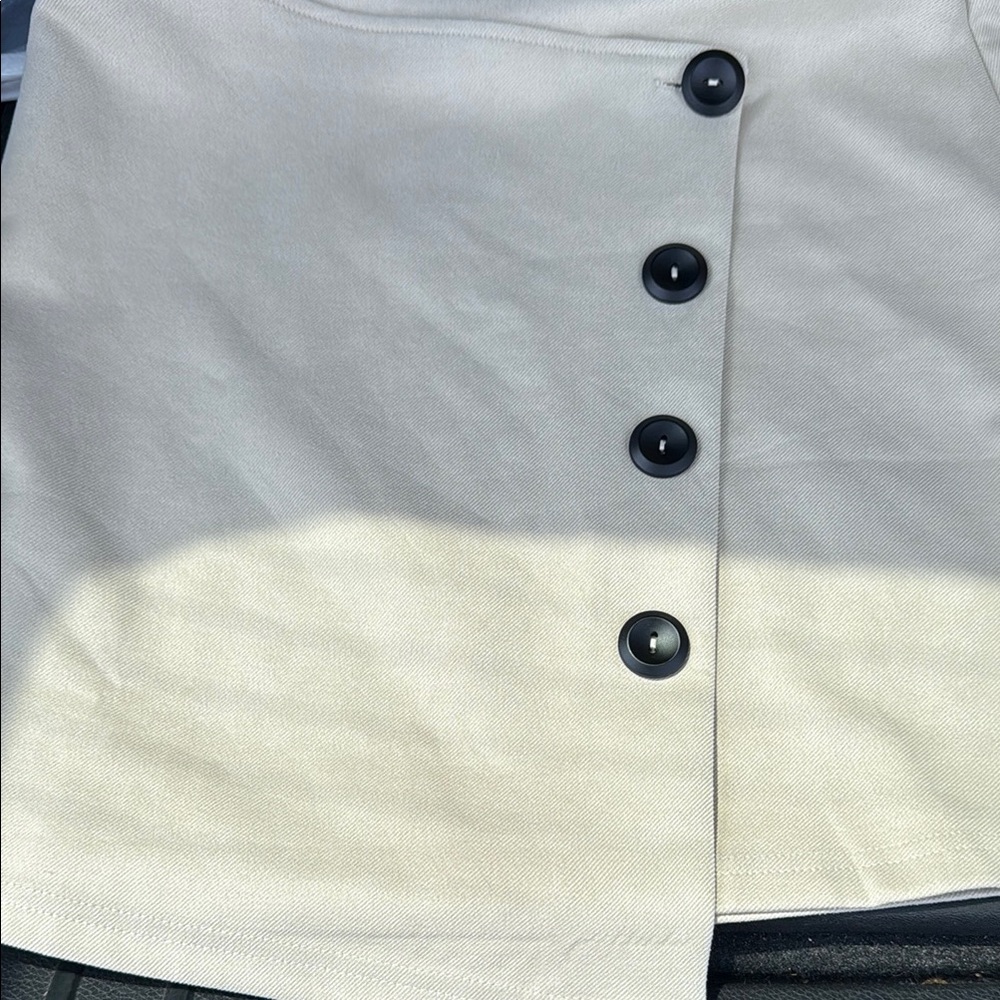 Pink Lily Cream and Gray Asymmetrical Pencil Skirt